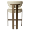 duct-counter-stool-simply-beige-boucle-antique-brass-back DUCT counter stool in Simply Beige bouclé with antique brass legs and upholstered backrest