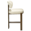 duct-counter-stool-simply-beige-boucle-antique-brass-side DUCT counter stool in Simply Beige bouclé with antique brass legs and upholstered backrest