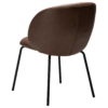 Era Chair in Major Brown faux leather with a rounded upholstered back, padded seat and slim black legs.