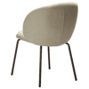 Era Chair in Simply Beige upholstery with rounded backrest, curved seat and slim Antique Brass legs.