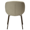 Era Chair in Simply Beige upholstery with rounded backrest, curved seat and slim Antique Brass legs.