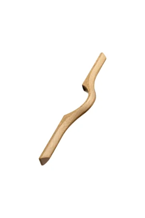 Eros clear lacquered oak cabinet handle for kitchen cabinets, drawers, wardrobes, and bespoke furniture.