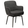 ethos-swivel-armchair-slate-grey-antique-pewter-legs Ethos Swivel Armchair in Slate Grey upholstery with curved armrests and Antique Pewter legs.