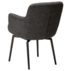 ethos-swivel-armchair-slate-grey-antique-pewter-legs-angled Ethos Swivel Armchair in Slate Grey upholstery with curved armrests and Antique Pewter legs.