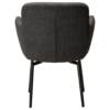 ethos-swivel-armchair-slate-grey-antique-pewter-legs-back Ethos Swivel Armchair in Slate Grey upholstery with curved armrests and Antique Pewter legs.