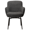 ethos-swivel-armchair-slate-grey-antique-pewter-legs-front Ethos Swivel Armchair in Slate Grey upholstery with curved armrests and Antique Pewter legs.