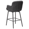 Ethos Swivel Counterstool in Slate Grey upholstery with curved armrests, integrated footrest and Antique Pewter legs.
