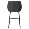 Ethos Swivel Counterstool in Slate Grey upholstery with curved armrests, integrated footrest and Antique Pewter legs.