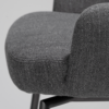 Ethos Swivel Counterstool in Slate Grey upholstery with curved armrests, integrated footrest and Antique Pewter legs.