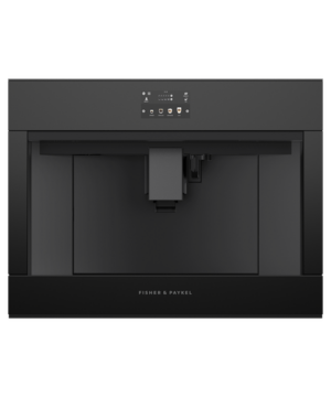Fisher & Paykel built in coffee machine in black minimal glass finish