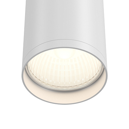 focus-s-ceiling-light-white-bulb Focus S Ceiling Light in white with compact cylindrical aluminium body and minimalist design.
