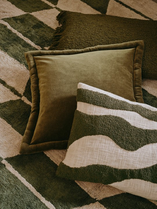 Fria rectangular cushion cover in Winter Moss fabric, 40 x 60cm