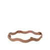 halo-candle-holder-caramel-brown Halo candle holder in caramel brown powder-coated iron with sculptural wave-shaped design