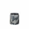 hedvig-canister-black-marble Hedvig Canister in black marble with a rounded lid and natural stone veining