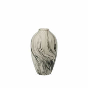 Large Ingrid Vase in beige and black reactive glazed ceramic with a tall sculptural design