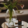 Malou Vase in clear mouthblown glass with a simple sculptural design