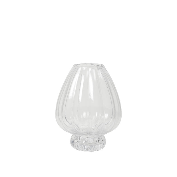 Malou Vase in clear mouthblown glass with a simple sculptural design