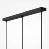 maris-3-light-linear-pendant-black-base Maris 3 light linear pendant with black frame and three textured warm-toned shades.
