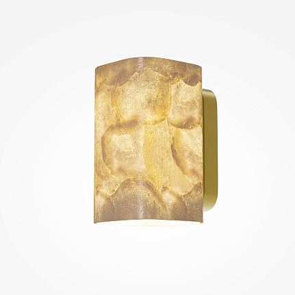 maris-wall-light-gold Maris gold wall light with textured translucent shade and warm decorative finish.
