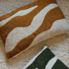 Marlie Cushion Cover in Winter Moss and Oatmeal with textured abstract pattern, 40 x 60cm