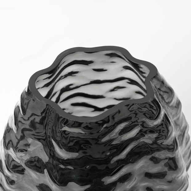 Milla Tall Vase in grey mouthblown glass with a slender sculptural shape