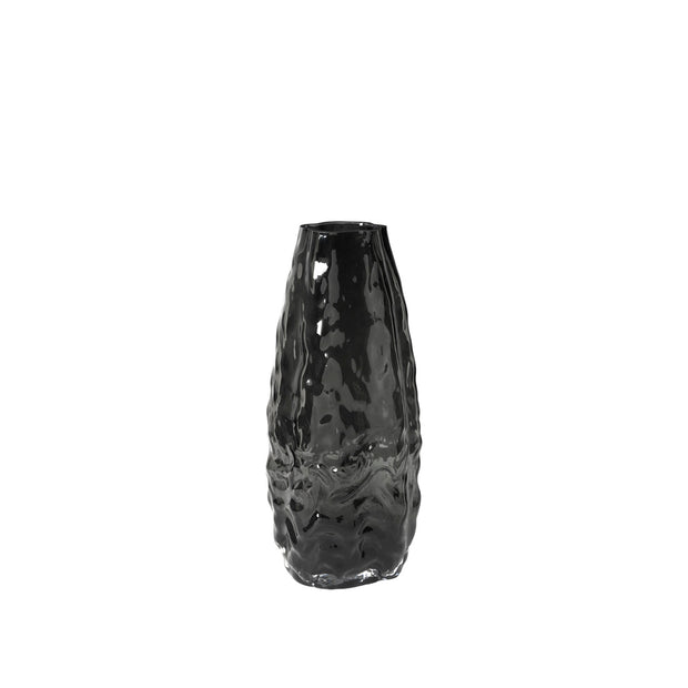 Milla Tall Vase in grey mouthblown glass with a slender sculptural shape
