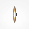 nami-led-wall-light-champagne-side Nami champagne circular LED wall light with sculptural wave design and warm ambient glow.