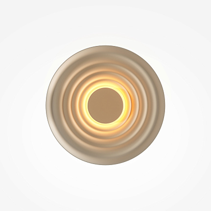 nami-led-wall-light-champagne Nami champagne circular LED wall light with sculptural wave design and warm ambient glow.