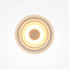 nami-led-wall-light-white Nami white circular LED wall light with warm 2700K ambient glow.