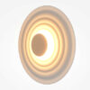 nami-led-wall-light-white-angle Nami white circular LED wall light with warm 2700K ambient glow.