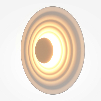 nami-led-wall-light-white-angle Nami white circular LED wall light with warm 2700K ambient glow.