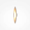 nami-led-wall-light-white-side Nami white circular LED wall light with warm 2700K ambient glow.