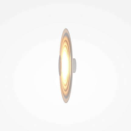 nami-led-wall-light-white-side Nami white circular LED wall light with warm 2700K ambient glow.