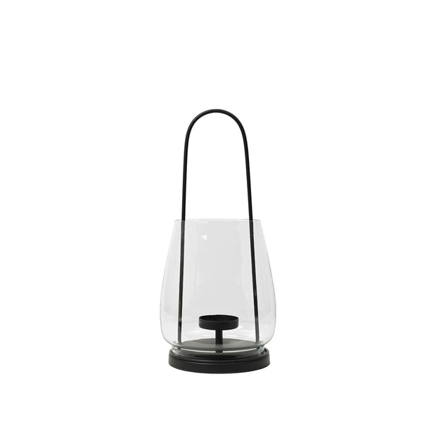 nilo-lantern-black-metal-glass Nilo Lantern in black metal and clear glass with a tall contemporary design