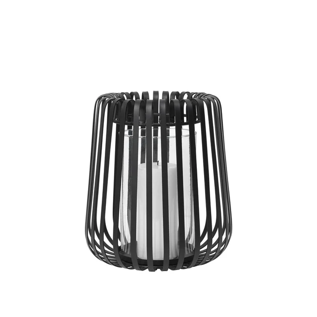 otis-hurricane-candle-holder-black-metal-glass-with-candle Otis Hurricane Candle Holder in black metal and glass, 24.5 x 26.5 cm