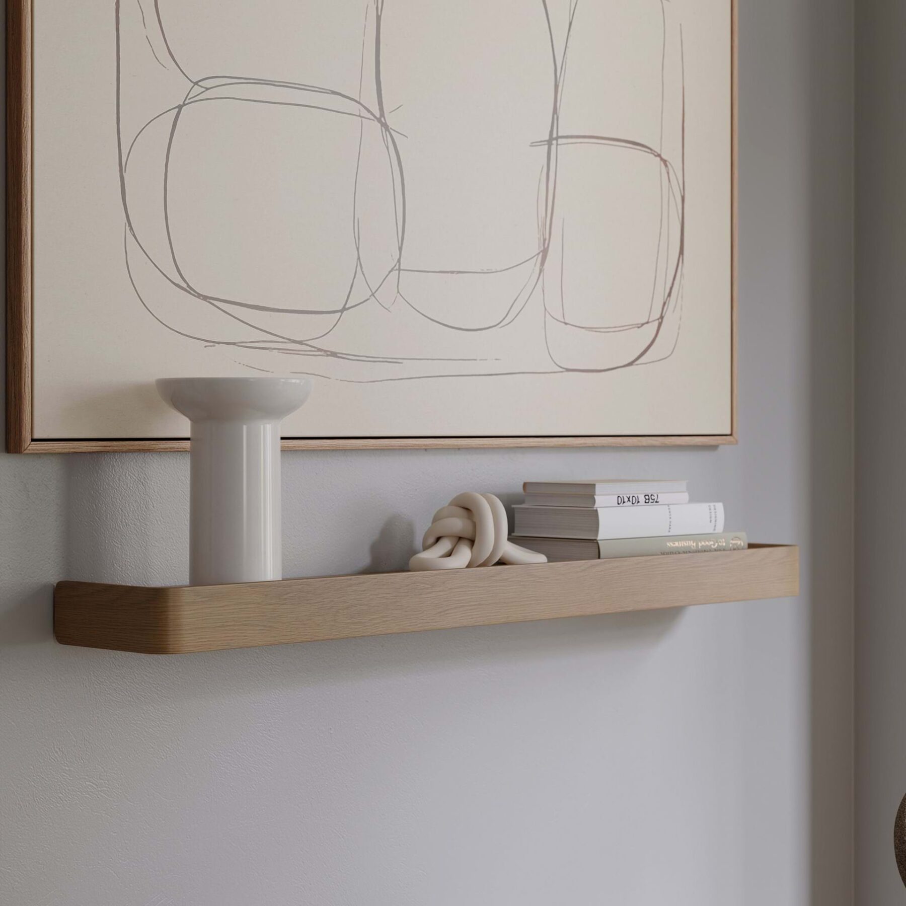Protopia 120cm shelf in whitewashed oak veneer with clean contemporary design and natural wood grain.
