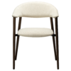 ravish-armchair-simply-beige-boucle-mocca-stained-ash-veneer-front Ravish Armchair in Simply Beige bouclé with curved upholstered back, mocca stained ash veneer and matching timber legs.