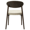 ravish-chair-simply-beige-mocca-stained-ash-veneer-back Ravish dining chair in Simply Beige fabric with a curved mocca stained ash veneer back and matching timber legs.