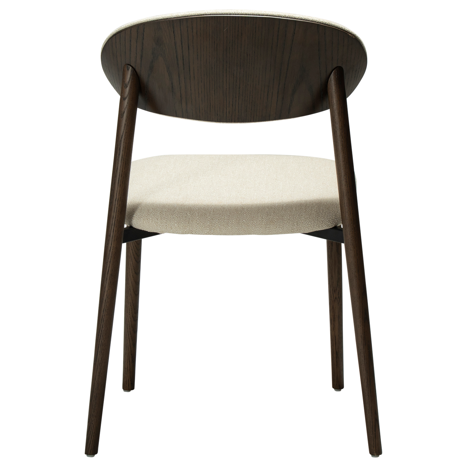 ravish-chair-simply-beige-mocca-stained-ash-veneer-back Ravish dining chair in Simply Beige fabric with a curved mocca stained ash veneer back and matching timber legs.