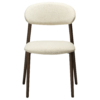 ravish-chair-simply-beige-mocca-stained-ash-veneer-front Ravish dining chair in Simply Beige fabric with a curved mocca stained ash veneer back and matching timber legs.