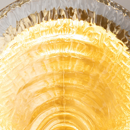Regatta Textured Glass Wall Light – Gold Small with circular glass shade and warm gold detailing.