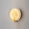 Regatta Textured Glass Wall Light – Gold Small with circular glass shade and warm gold detailing.