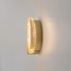 Regatta Textured Glass Wall Light – Gold Small with circular glass shade and warm gold detailing.