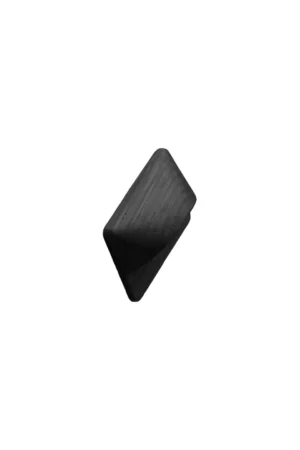 Taurus ash stained black cabinet knob with sculptural Scandinavian design for kitchen cabinets, wardrobes, drawers, and bespoke furniture.