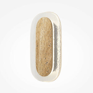 TAVO Oval Wall Light with glass detailing, warm beige finish and compact contemporary design.