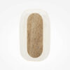 tavo-oval-wall-light-front TAVO Oval Wall Light with glass detailing, warm beige finish and compact contemporary design.