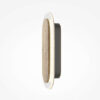 tavo-oval-wall-light-side TAVO Oval Wall Light with glass detailing, warm beige finish and compact contemporary design.