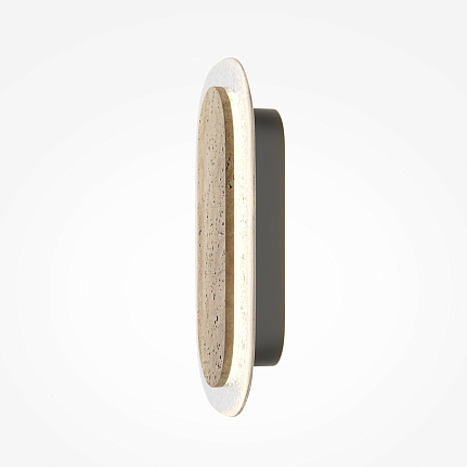 tavo-oval-wall-light-side TAVO Oval Wall Light with glass detailing, warm beige finish and compact contemporary design.