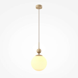 TAVO Pendant Light with rounded shade, textured decorative detail and slim suspension.