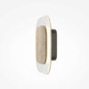 tavo-wall-light-side TAVO Wall Light with elegant glass shade, warm beige detailing and contemporary design.